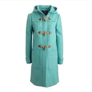J. Crew Melton Wool Toggle Coat in Mint Blue Turquoise Duffle 4